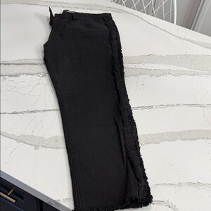 Karl Lagerfeld Paris The Karl Skinny Black Frayed Women's Jeans 34(16)